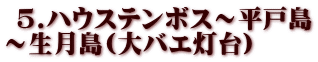  5.ハウステンボス～平戸島 ～生月島(大バエ灯台)